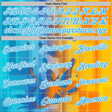 Custom Yellow Sky Blue Blue-White Bowling Strike Colorful Geometric Performance Polo Shirt