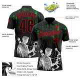 Custom Black-Fire Red Bow And Arrow Archery Shooter Performance Polo Shirt