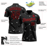 Custom Black-Fire Red Arrow Archery Performance Polo Shirt