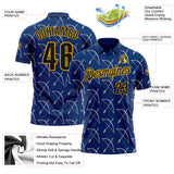 Custom US Navy Blue Black-Gold Bow And Arrow Archery Performance Polo Shirt