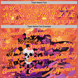 Custom Orange Yellow-Deep Pink Darts Flora Skull Dartboard Performance Polo Shirt