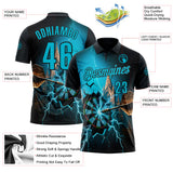Custom Black-Lakes Blue Darts Lightning Dartboard Performance Polo Shirt