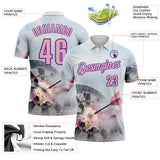 Custom Gray Light Pink-Purple Darts Pink Ribbon Breast Cancer Awareness Dartboard Performance Polo Shirt