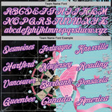 Custom Ice Blue Light Pink Black-Purple Darts Pink Ribbon Breast Cancer Awareness Dartboard Performance Polo Shirt