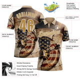 Custom City Cream Old Gold-White Darts American Flag Dartboard Performance Polo Shirt