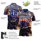 Custom Blue Royal-White Darts American Flag Dartboard Performance Polo Shirt