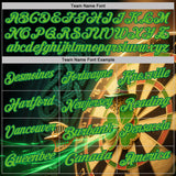 Custom Black Aurora Green-Kelly Green Darts St.Patrick's Day Shamrock Dartboard Performance Polo Shirt