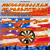 Custom Blue Red-Yellow Darts Military American Flag Dartboard Performance Polo Shirt