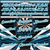 Custom Black Panther Blue-White Darts Lightning Dartboard Performance Polo Shirt