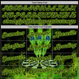 Custom Black-Neon Green Darts Flame Dartboard Performance Polo Shirt