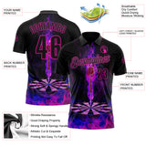 Custom Black-Deep Pink Darts Flame Dartboard Performance Polo Shirt