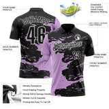 Custom Black Light Purple-White Fluid Paint Splash Performance Polo Shirt
