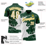 Custom Green White-Yellow Fluid Paint Splash Performance Polo Shirt