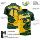 Custom Green Yellow-White Fluid Paint Splash Performance Polo Shirt