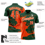 Custom Green Orange-White Fluid Paint Splash Performance Polo Shirt