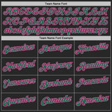 Custom Black Kelly Green Gray-Pink Lightning Geometric Performance Polo Shirt