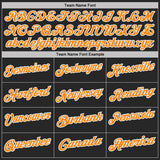 Custom Black Bay Orange Gray-White Lightning Geometric Performance Polo Shirt