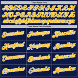 Custom Navy Gold Gray-White Lightning Geometric Performance Polo Shirt