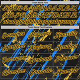 Custom Black Blue-Gold Esports Performance Polo Shirt