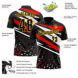 Custom Black White Red-Gold Esports Performance Polo Shirt