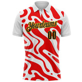 Custom White Black Red-Gold Esports Performance Polo Shirt