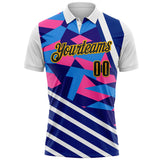 Custom White Black Dark Purple Pink-Gold Esports Performance Polo Shirt