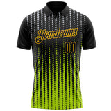Custom Black Gray Neon Green-Gold Esports Performance Polo Shirt