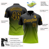 Custom Black Gray Neon Green-Gold Esports Performance Polo Shirt