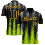 Custom Black Gray Neon Green-Gold Esports Performance Polo Shirt