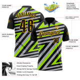Custom Black Gray Neon Green-Gold Esports Performance Polo Shirt