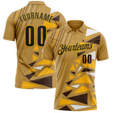 Custom Old Gold Black-Gold Esports Performance Polo Shirt