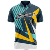 Custom Blue Black Yellow-White Esports Performance Polo Shirt