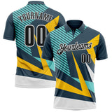 Custom Blue Black Yellow-White Esports Performance Polo Shirt