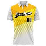 Custom White Black-Yellow Esports Performance Polo Shirt