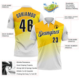 Custom White Black-Yellow Esports Performance Polo Shirt