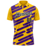 Custom Yellow Black Purple-White Esports Performance Polo Shirt