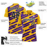Custom Yellow Black Purple-White Esports Performance Polo Shirt