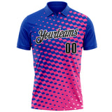 Custom Thunder Blue Black Pink-White Esports Performance Polo Shirt