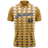 Custom Old Gold Black-White Esports Performance Polo Shirt