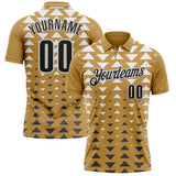 Custom Old Gold Black-White Esports Performance Polo Shirt