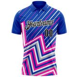 Custom Thunder Blue Black Gray Pink-White Esports Performance Polo Shirt