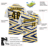 Custom White Black Yellow-Navy Esports Performance Polo Shirt