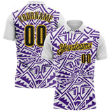 Custom White Black Purple-Yellow Esports Performance Polo Shirt