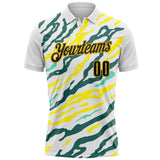 Custom White Black Light Yellow Green-Yellow Esports Performance Polo Shirt