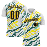 Custom White Black Light Yellow Green-Yellow Esports Performance Polo Shirt