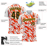 Custom White Black Orange-Yellow Esports Performance Polo Shirt