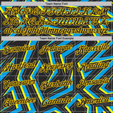 Custom Black Blue-Yellow Esports Performance Polo Shirt
