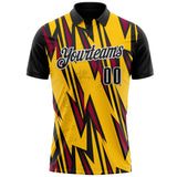 Custom Yellow Black Red-White Esports Performance Polo Shirt