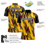 Custom Yellow Black Red-White Esports Performance Polo Shirt