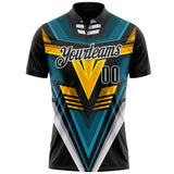 Custom Black Blue Yellow-White Esports Performance Polo Shirt